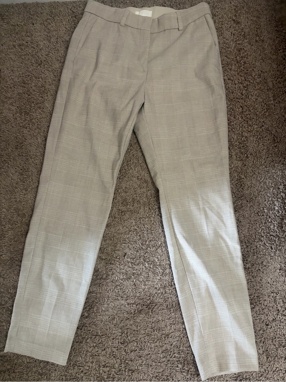 H&M Tan Beige Plaid Ankle Dress Pants Size 8